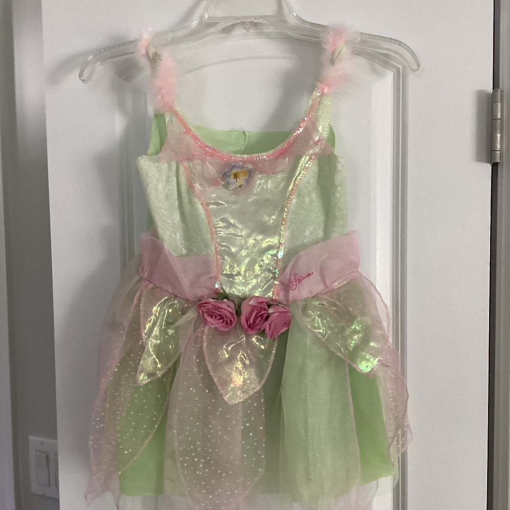 Disney Tinkerbell Costume Girl Size 4 - 6x Dress Only Tinker bell Peter Pan